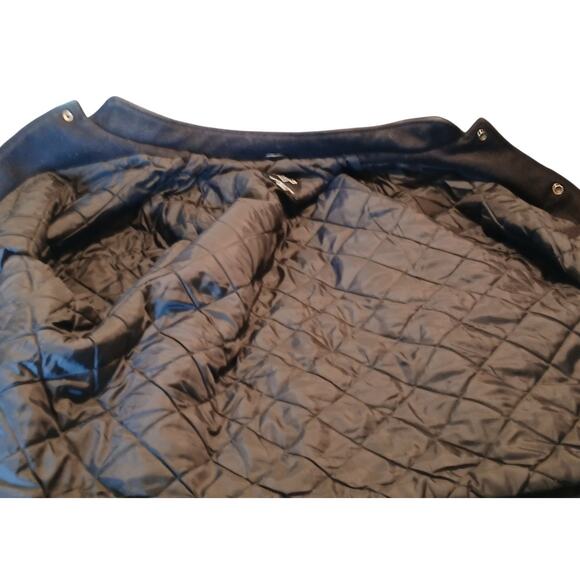 Vintage Mens XL GM Truck 360 Varsity Jacket Black Leather Sleeves Full Snap - Picture 7 of 11